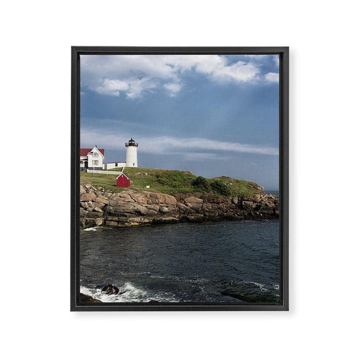 Nubble Lighthouse in Summer Framed Canvas Print Gallery Image 1