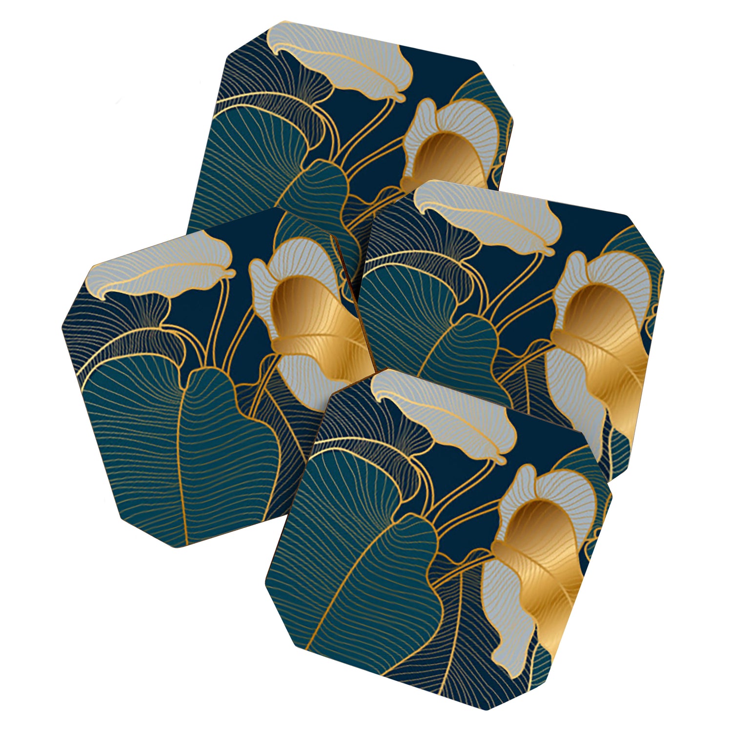 Art deco leaves Coaster Gallery Image 1