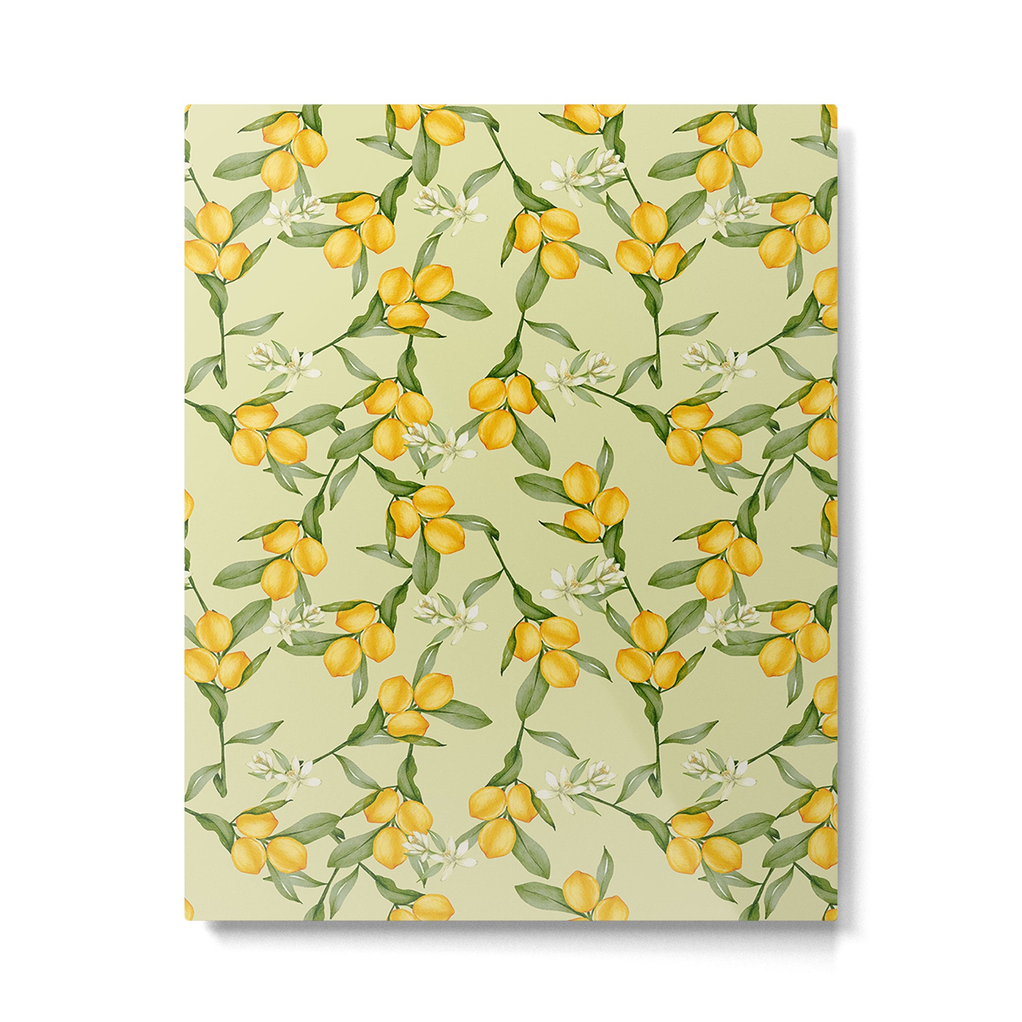 Lemons and white flowers Metal Print Gallery Image 6