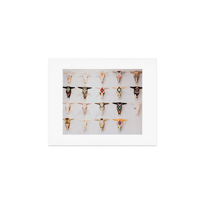 Bull Skulls - Mexican Folk Art Art Print Gallery Image 1