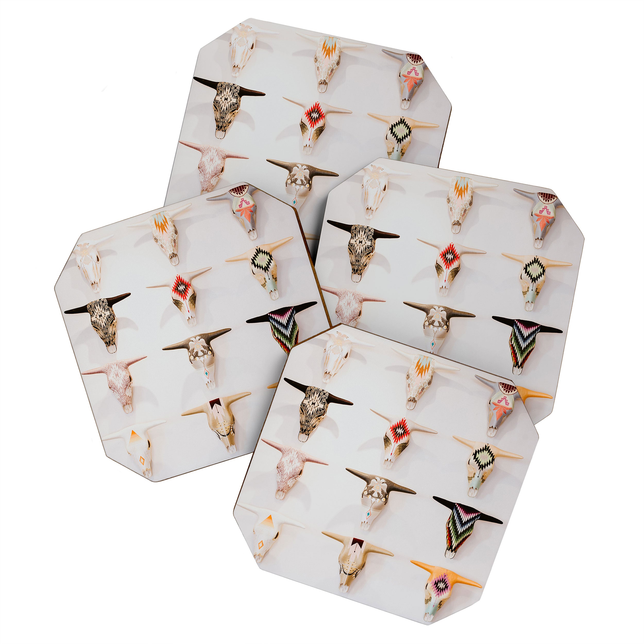 Bull Skulls - Mexican Folk Art Coaster Gallery Image 1