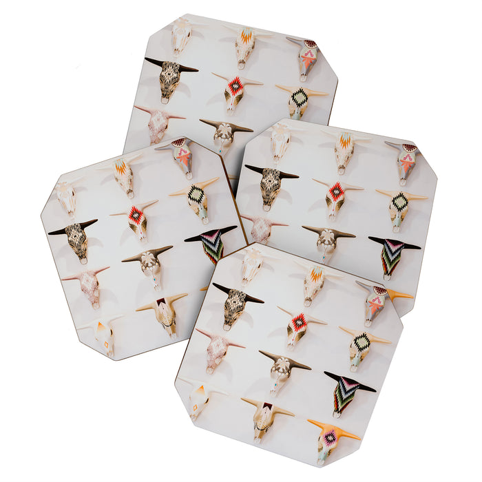 Bull Skulls - Mexican Folk Art Coaster Gallery Image 1