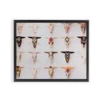 Bull Skulls - Mexican Folk Art Framed Canvas Print Gallery Image 6