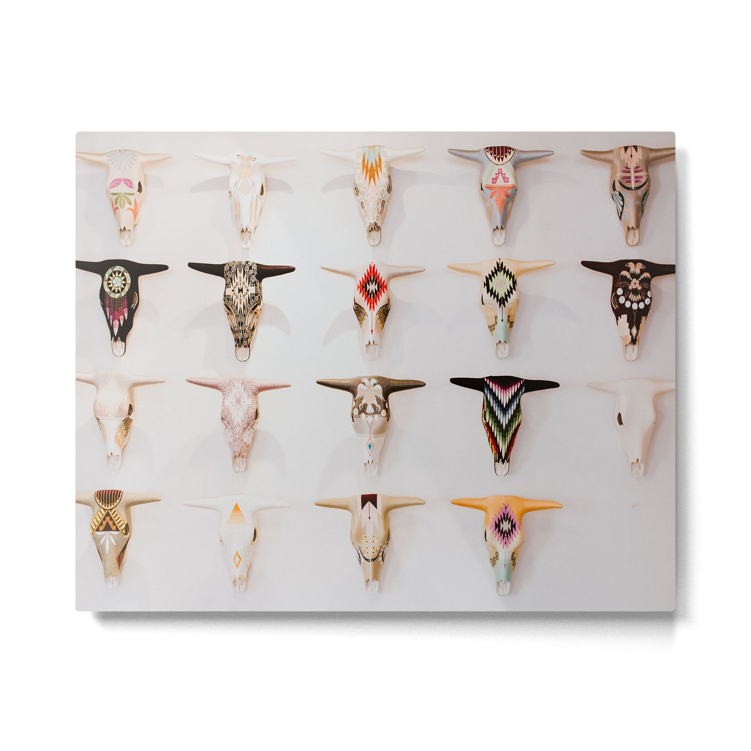 Bull Skulls - Mexican Folk Art Metal Print Gallery Image 4