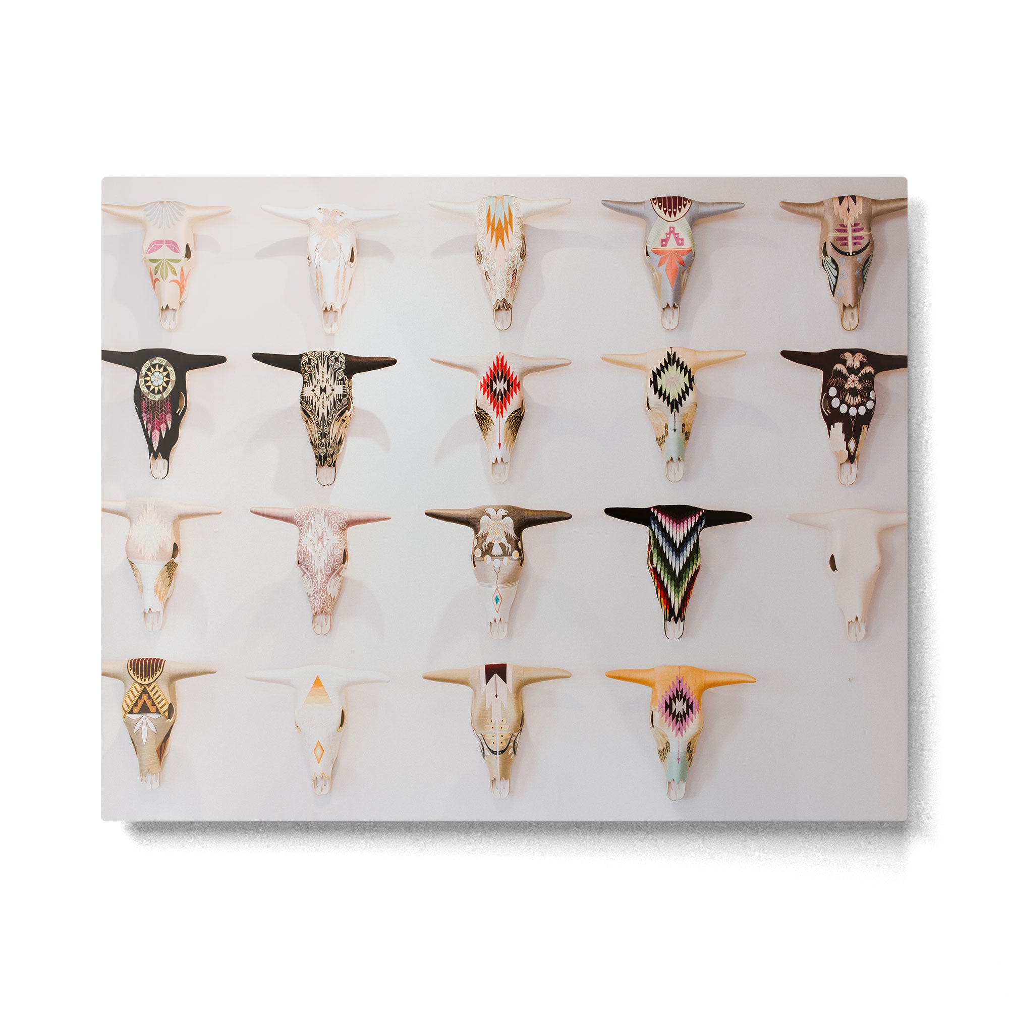 Bull Skulls - Mexican Folk Art Metal Print Gallery Image 4