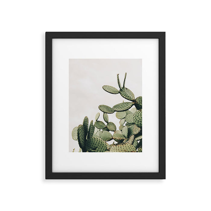 Cactus on blue sky #society6 #decor #buyart Framed Art Print Gallery Image 1