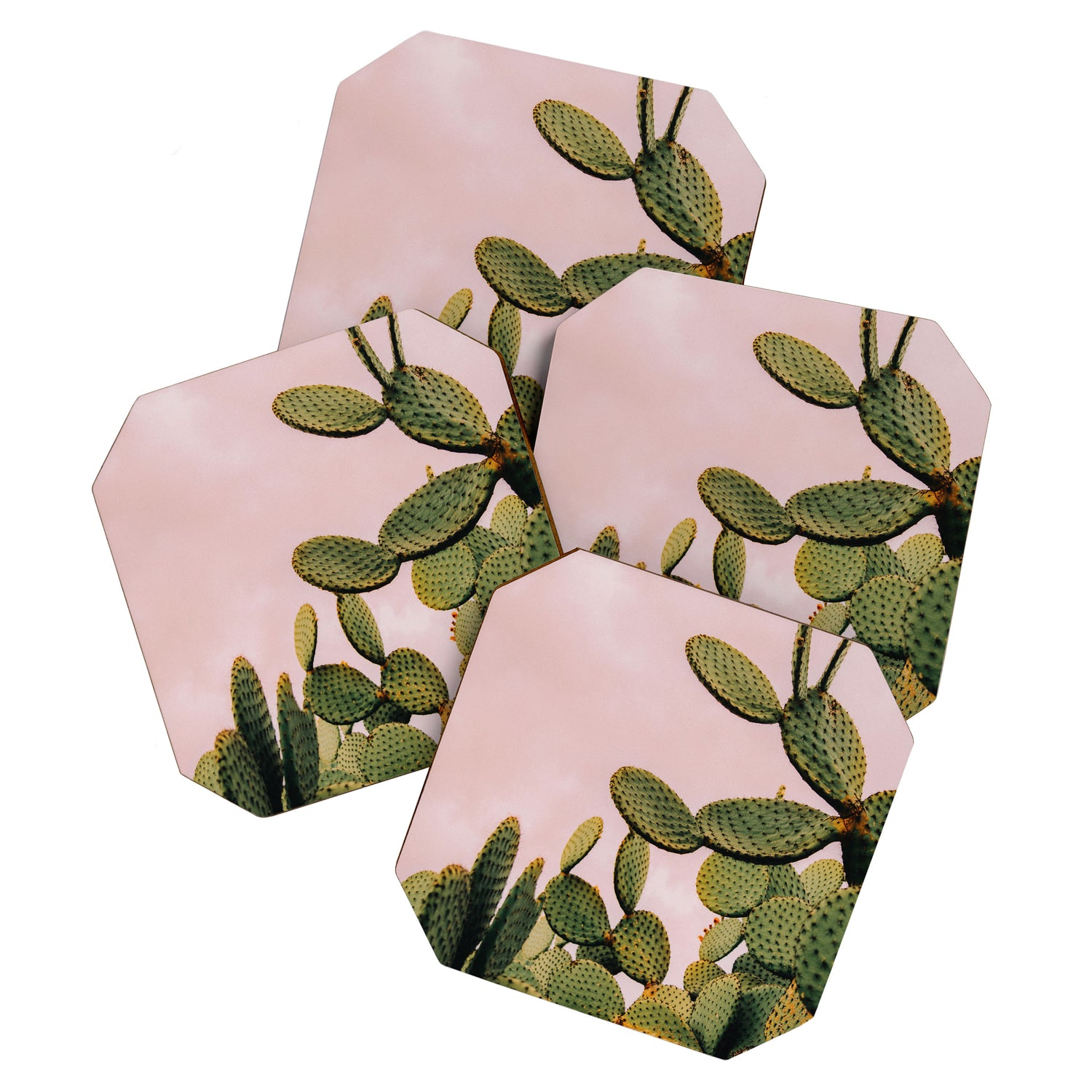 Cactus on Pink Sky Coaster Gallery Image 1