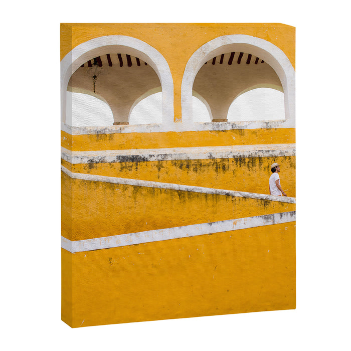Colonial Mexico, Izamal in Yellow #buyart #society6 #decor Canvas Print Gallery Image 1