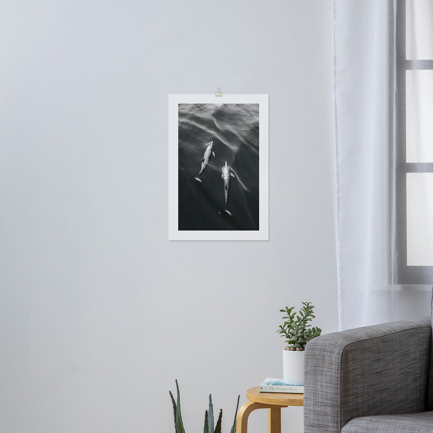 Dolphins II - BW Art Print Gallery Image 3