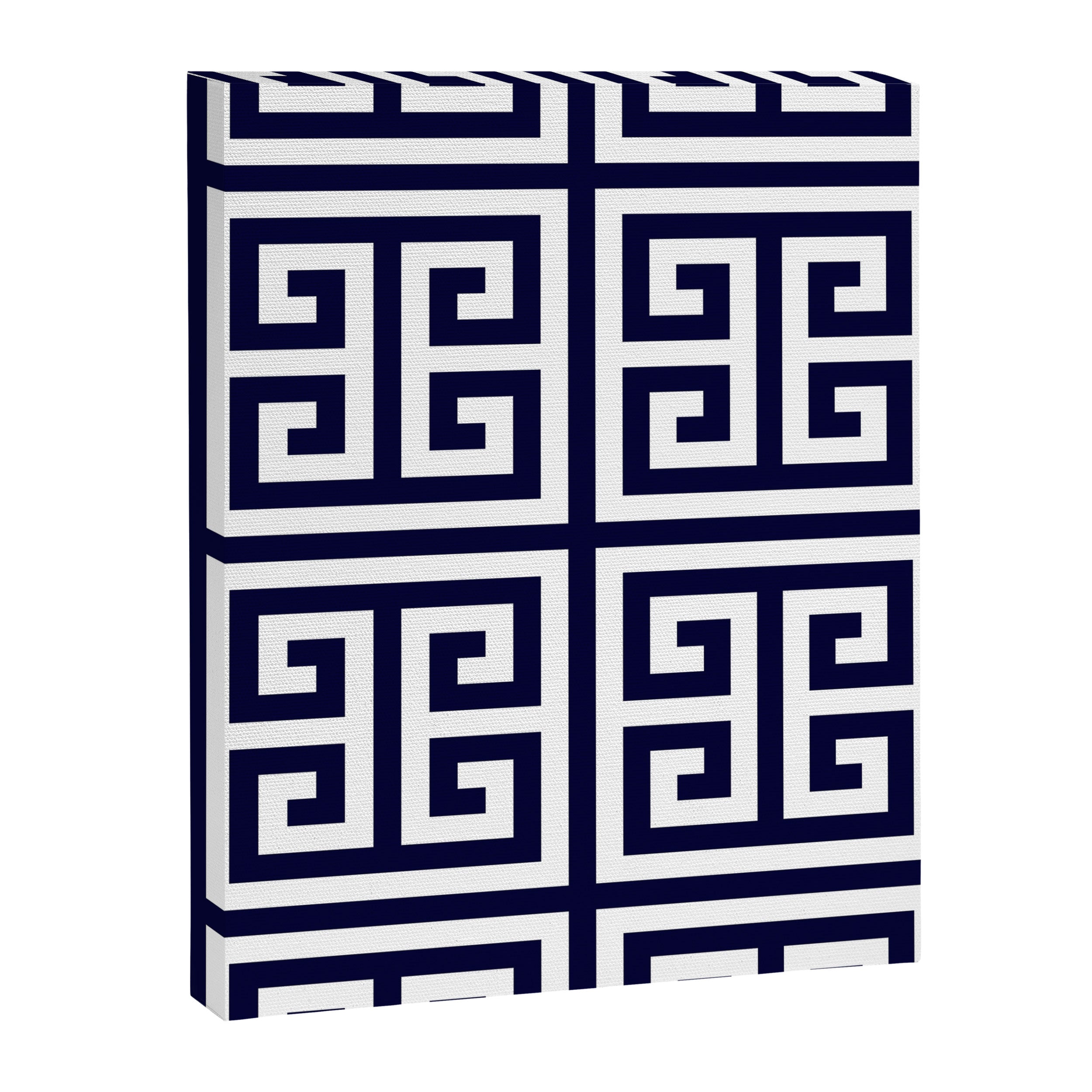 Greek Key Patten White And Navy Blue Canvas Print Gallery Image 8