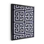 Greek Key Patten White And Navy Blue Framed Canvas Print Gallery Image 2