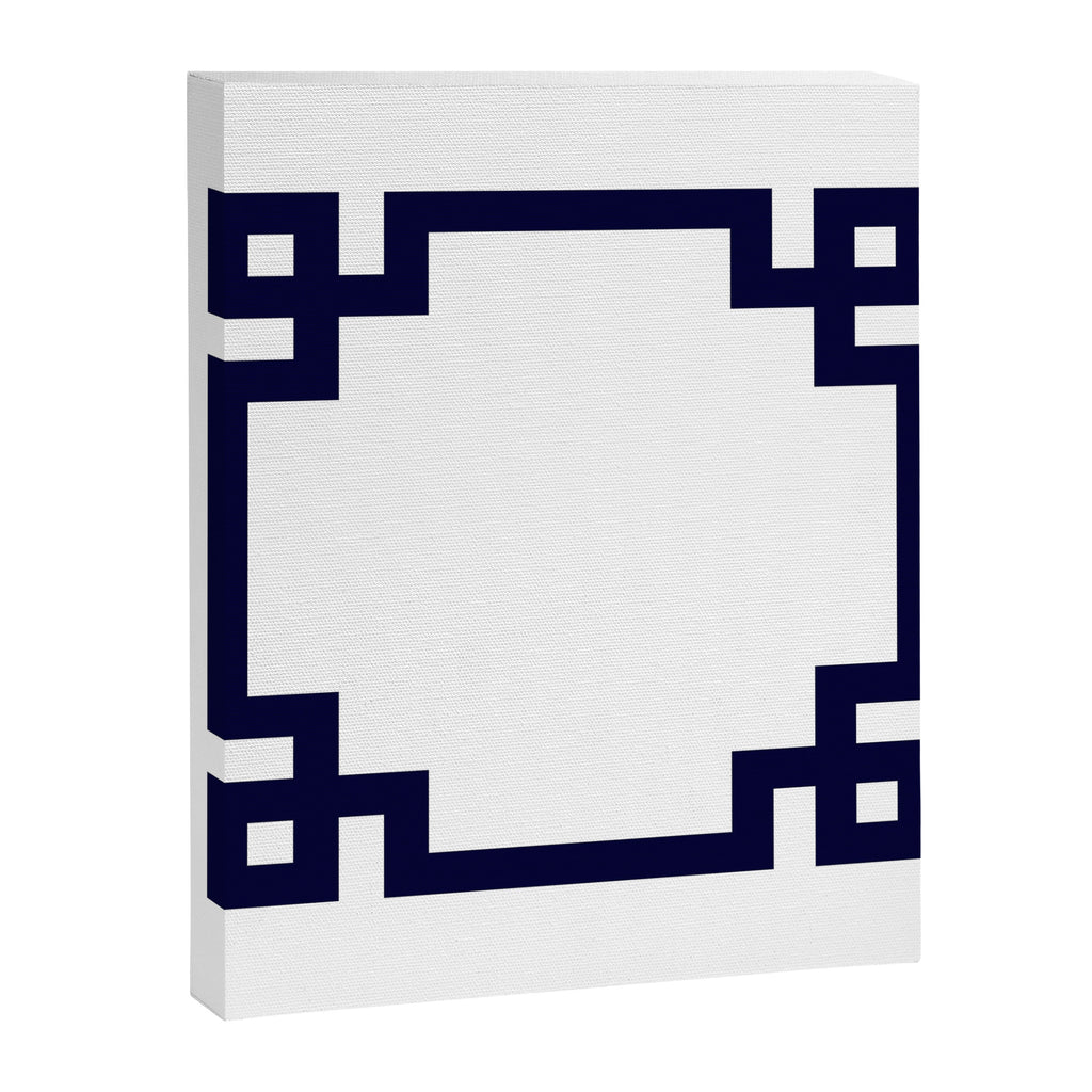 Greek Key Square Navy Blue On White Canvas Print Gallery Image 8