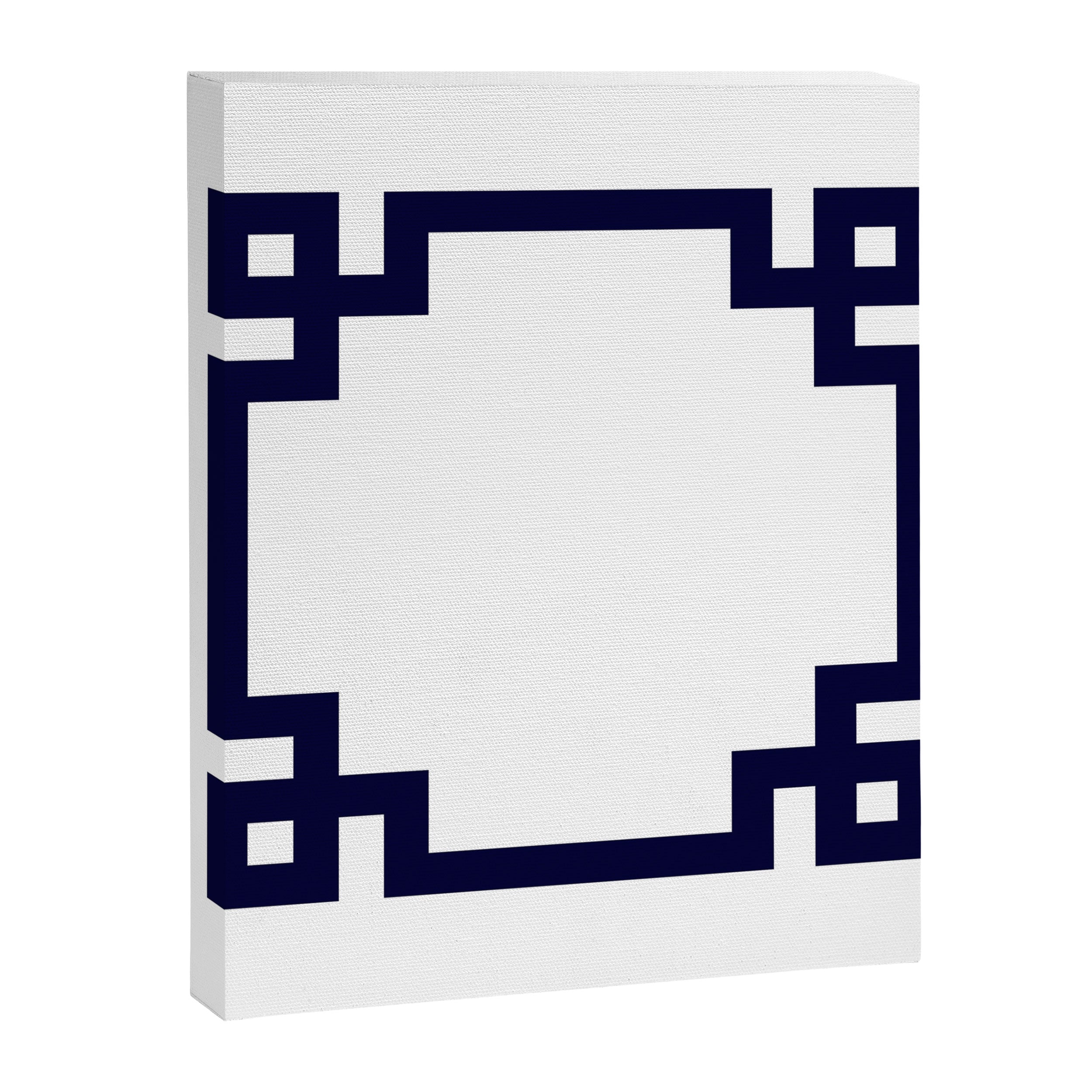 Greek Key Square Navy Blue On White Canvas Print Gallery Image 8