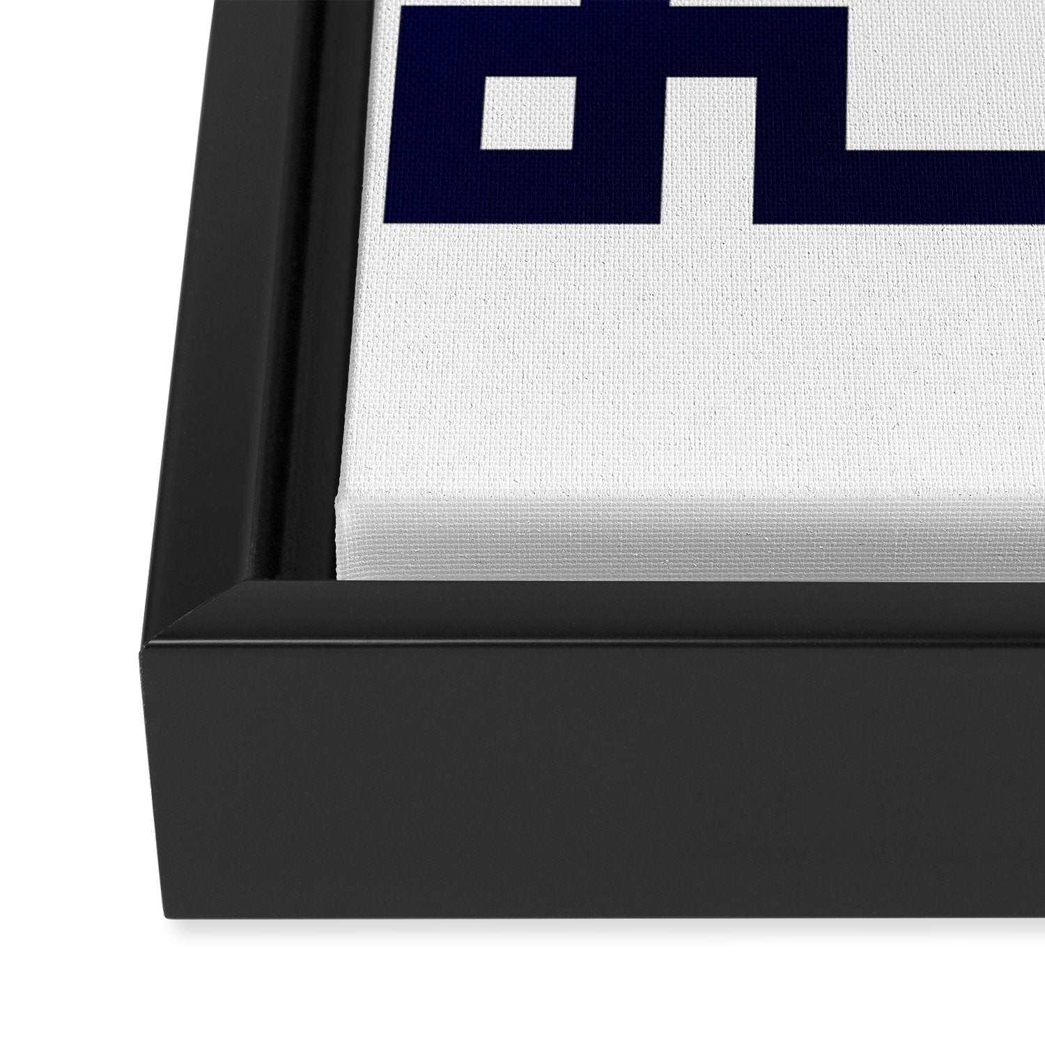 Greek Key Square Navy Blue On White Framed Canvas Print Gallery Image 3