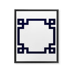 Greek Key Square Navy Blue On White Framed Canvas Print Gallery Image 8