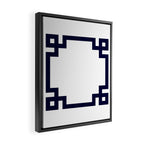 Greek Key Square Navy Blue On White Framed Canvas Print Gallery Image 2