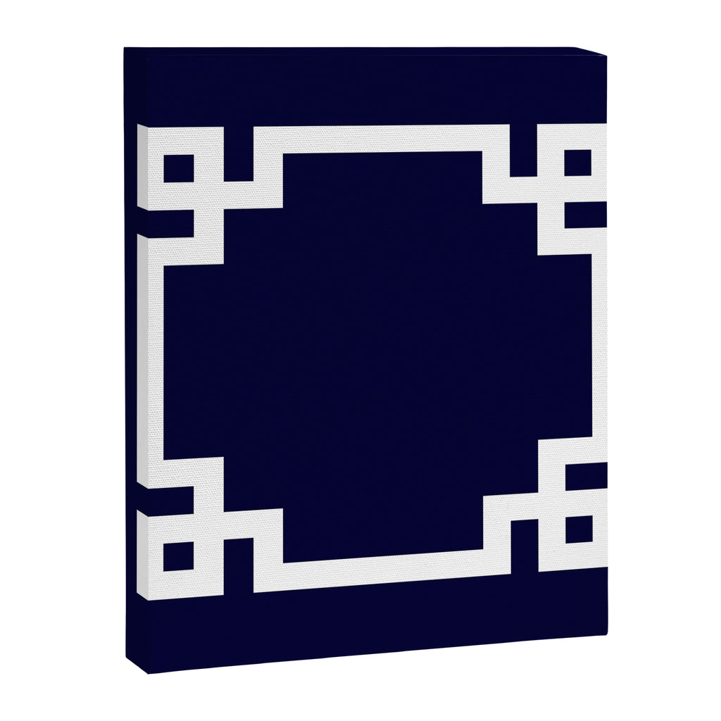 Greek Key Square White On Navy Blue Canvas Print Gallery Image 8