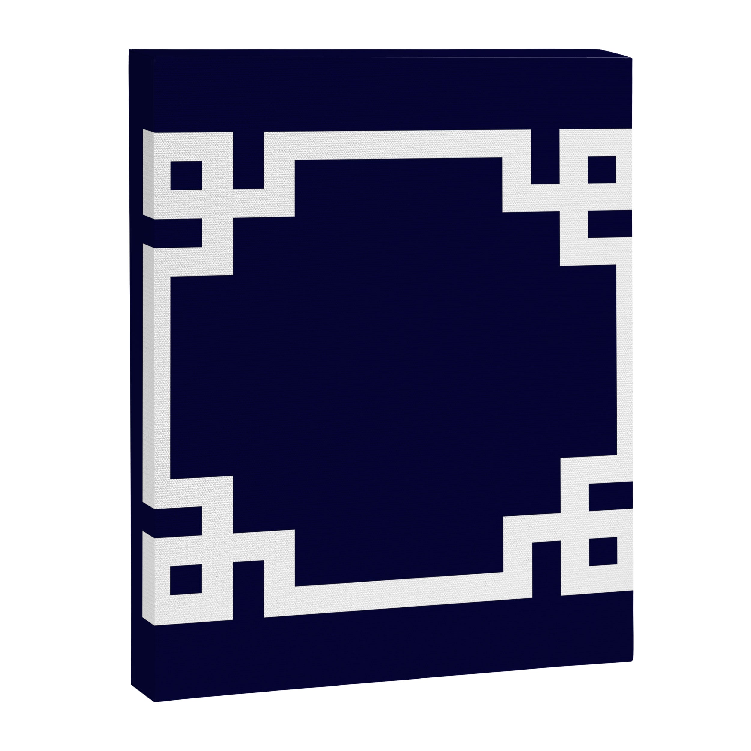Greek Key Square White On Navy Blue Canvas Print Gallery Image 8