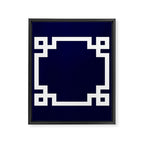 Greek Key Square White On Navy Blue Framed Canvas Print Gallery Image 8