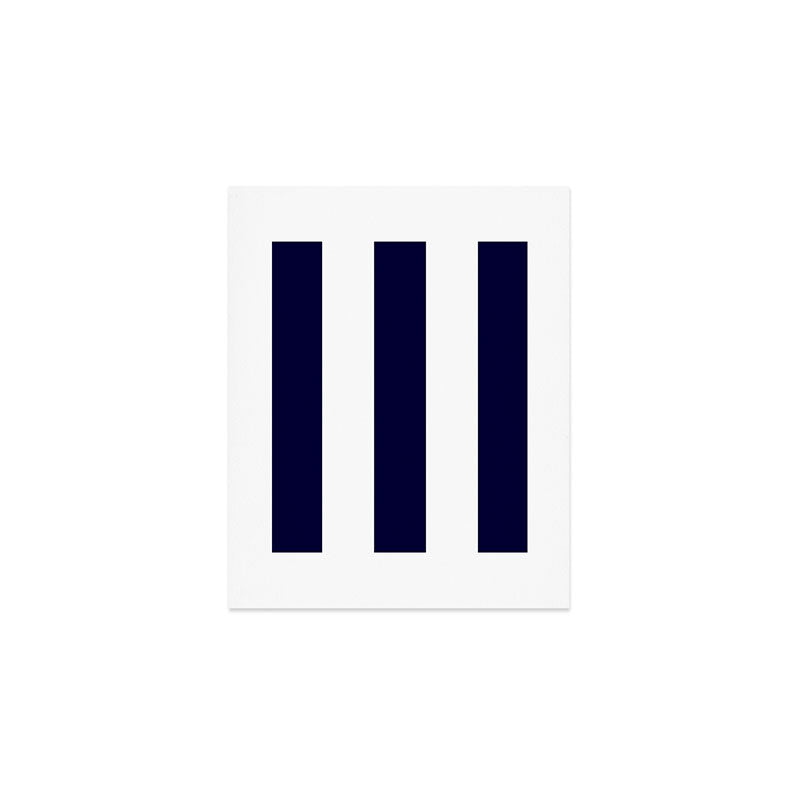 Navy Blue And White Stripes Art Print Gallery Image 1