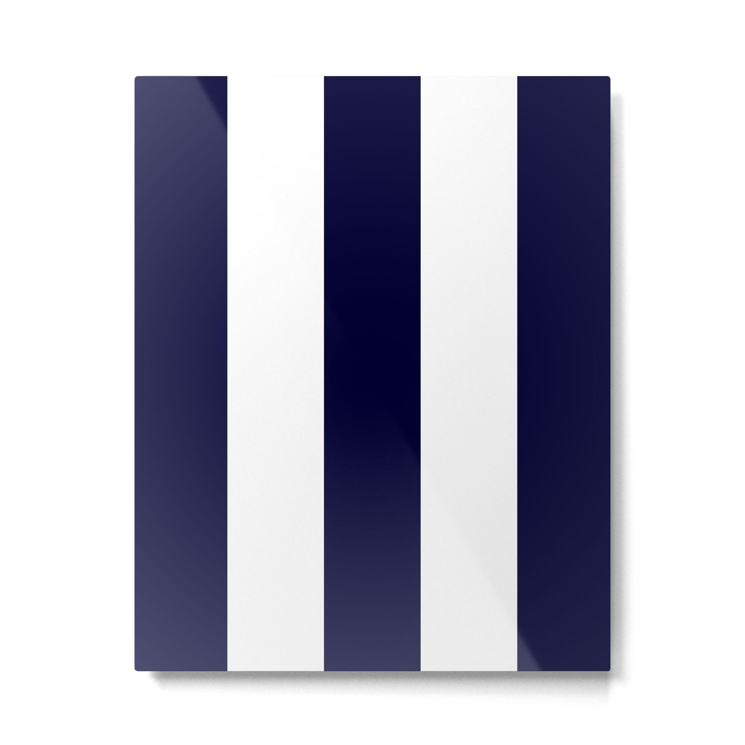 Navy Blue And White Stripes Metal Print Gallery Image 6