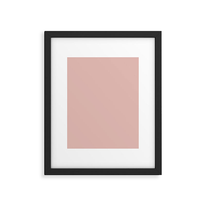 Solid Color Rose Gold Pink Framed Art Print Gallery Image 6