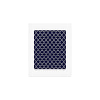 White Moroccan Quatrefoil On Navy Blue Art Print Gallery Image 1