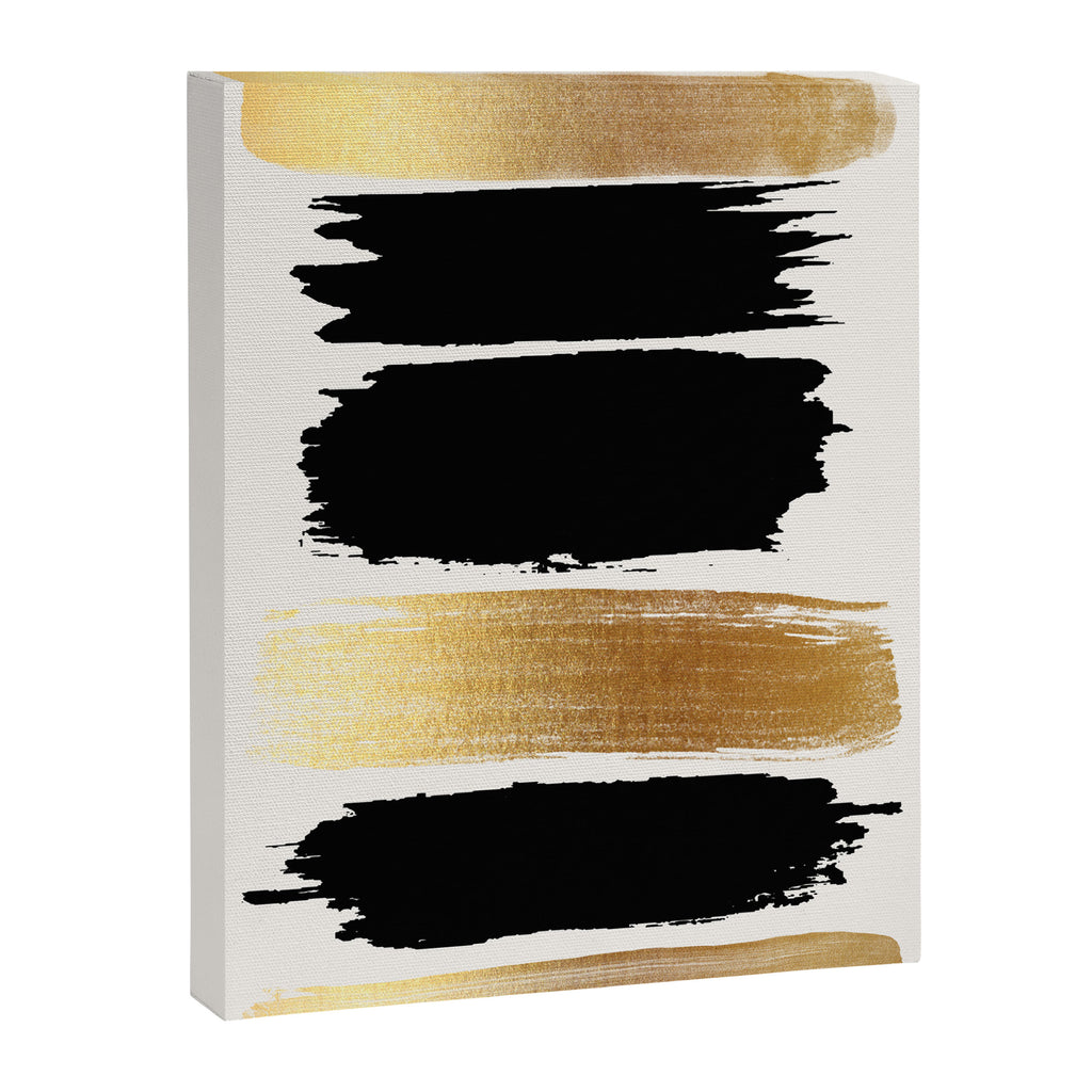 Brush Strokes (Black/Gold) Canvas Print Gallery Image 6