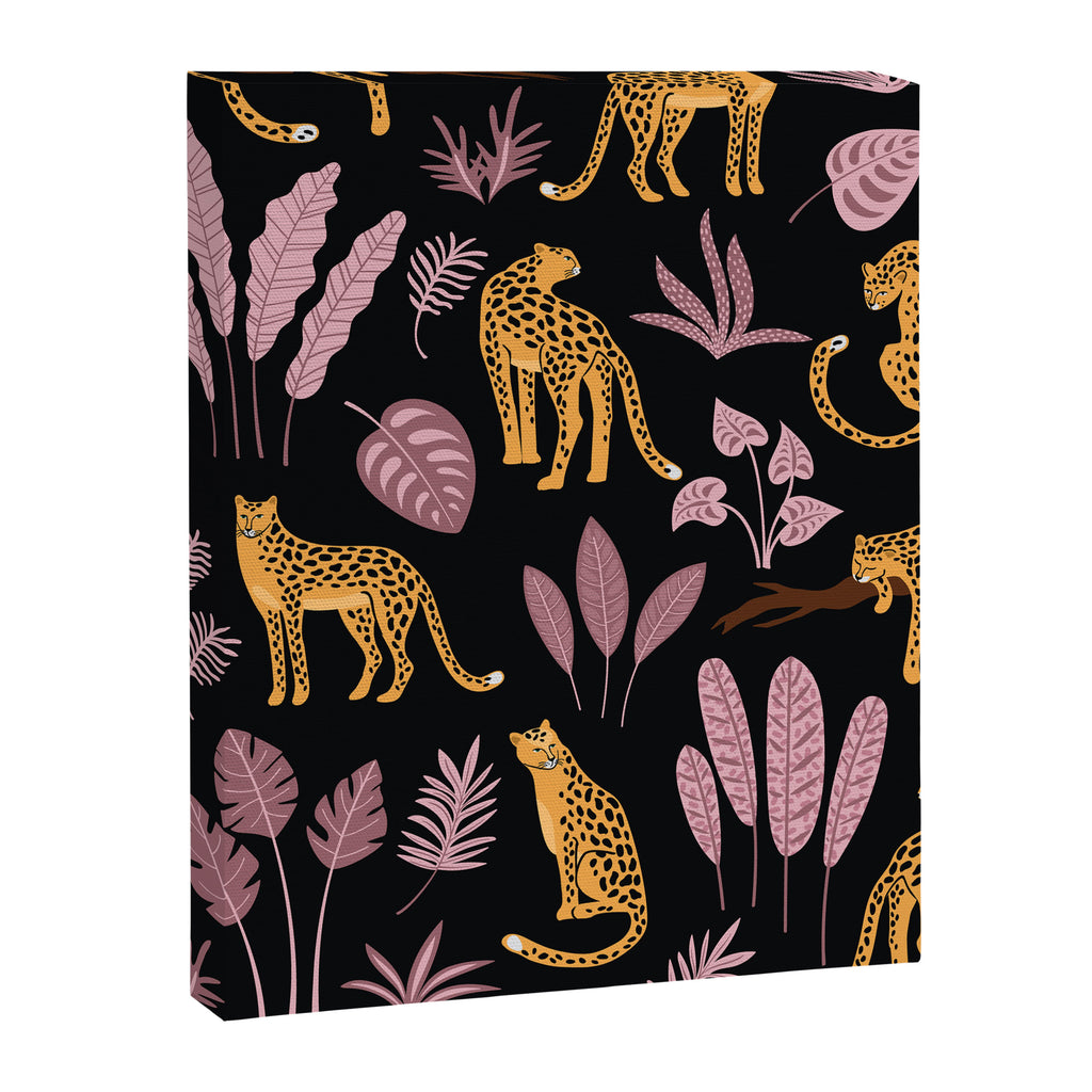 Beautiful Leopard & Pink Leaf Pattern Canvas Print Gallery Image 8