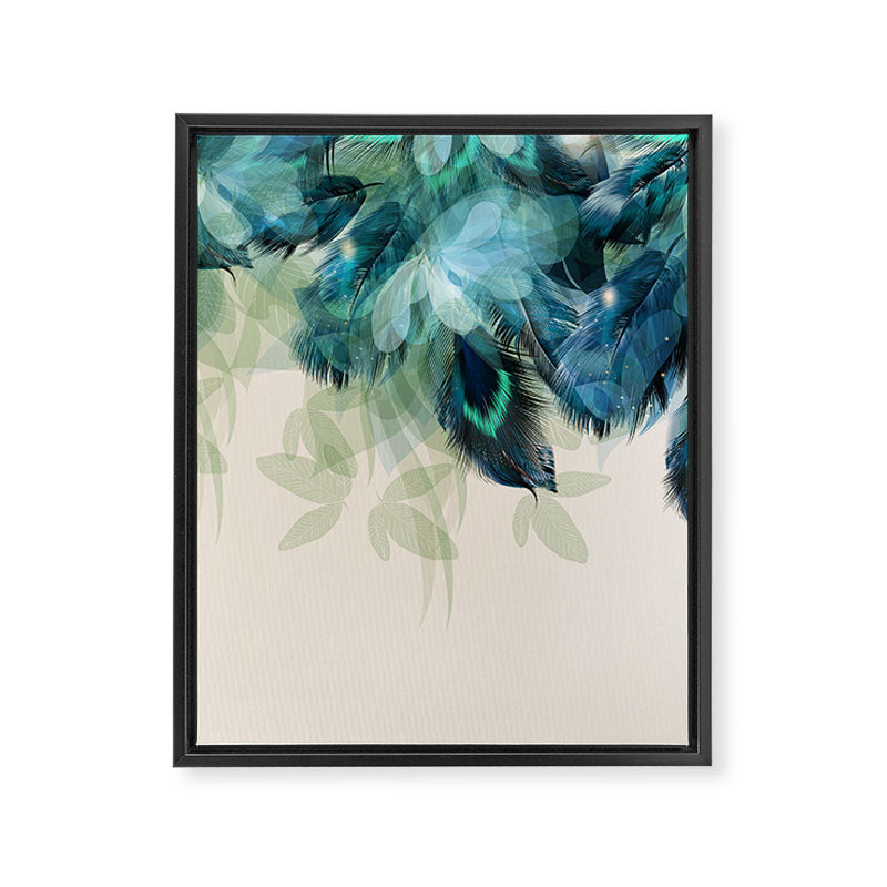 Beautiful Peacock Feathers Framed Canvas Print Gallery Image 8