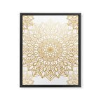 Beautiful White & Gold Mandala Pattern Framed Canvas Print Gallery Image 8