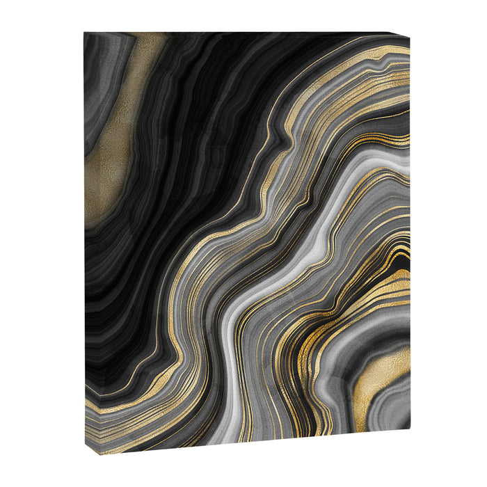 Black & Gold Agate Stone Canvas Print Gallery Image 1