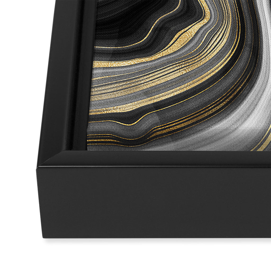 Black & Gold Agate Stone Framed Canvas Print Gallery Image 3