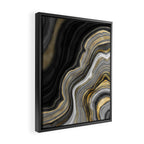 Black & Gold Agate Stone Framed Canvas Print Gallery Image 2