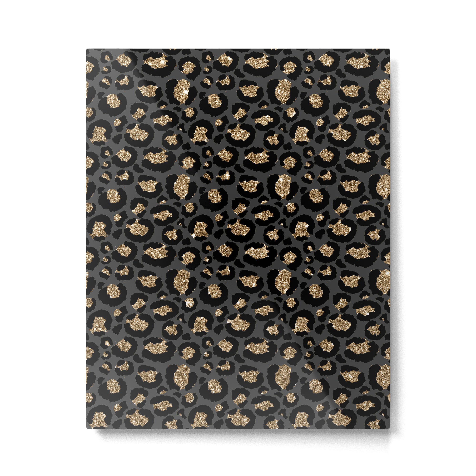 Black Gold Leopard Print Pattern Metal Print Gallery Image 6