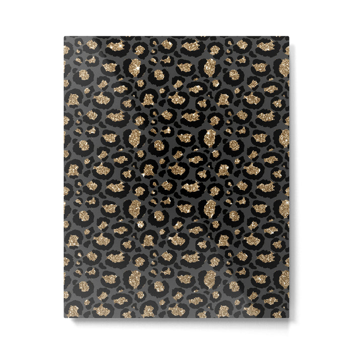 Black Gold Leopard Print Pattern Metal Print Gallery Image 1