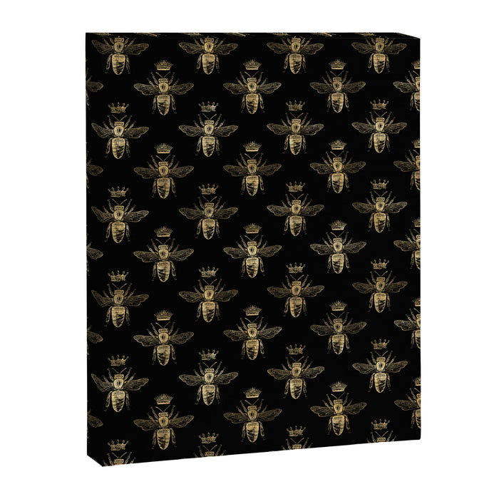 Black & Gold Queen Bee Pattern Canvas Print Gallery Image 1
