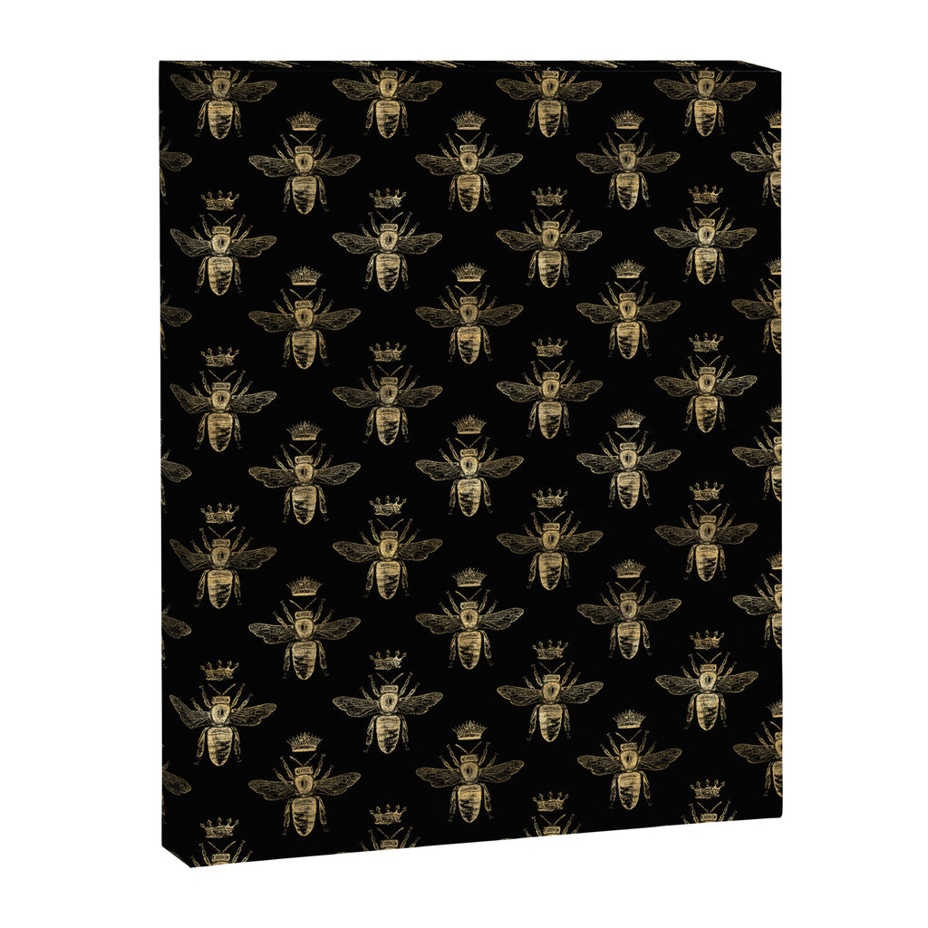 Black & Gold Queen Bee Pattern Canvas Print Gallery Image 8