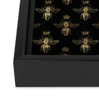 Black & Gold Queen Bee Pattern Framed Canvas Print Gallery Image 3