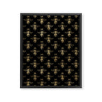 Black & Gold Queen Bee Pattern Framed Canvas Print Gallery Image 8