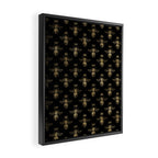 Black & Gold Queen Bee Pattern Framed Canvas Print Gallery Image 2