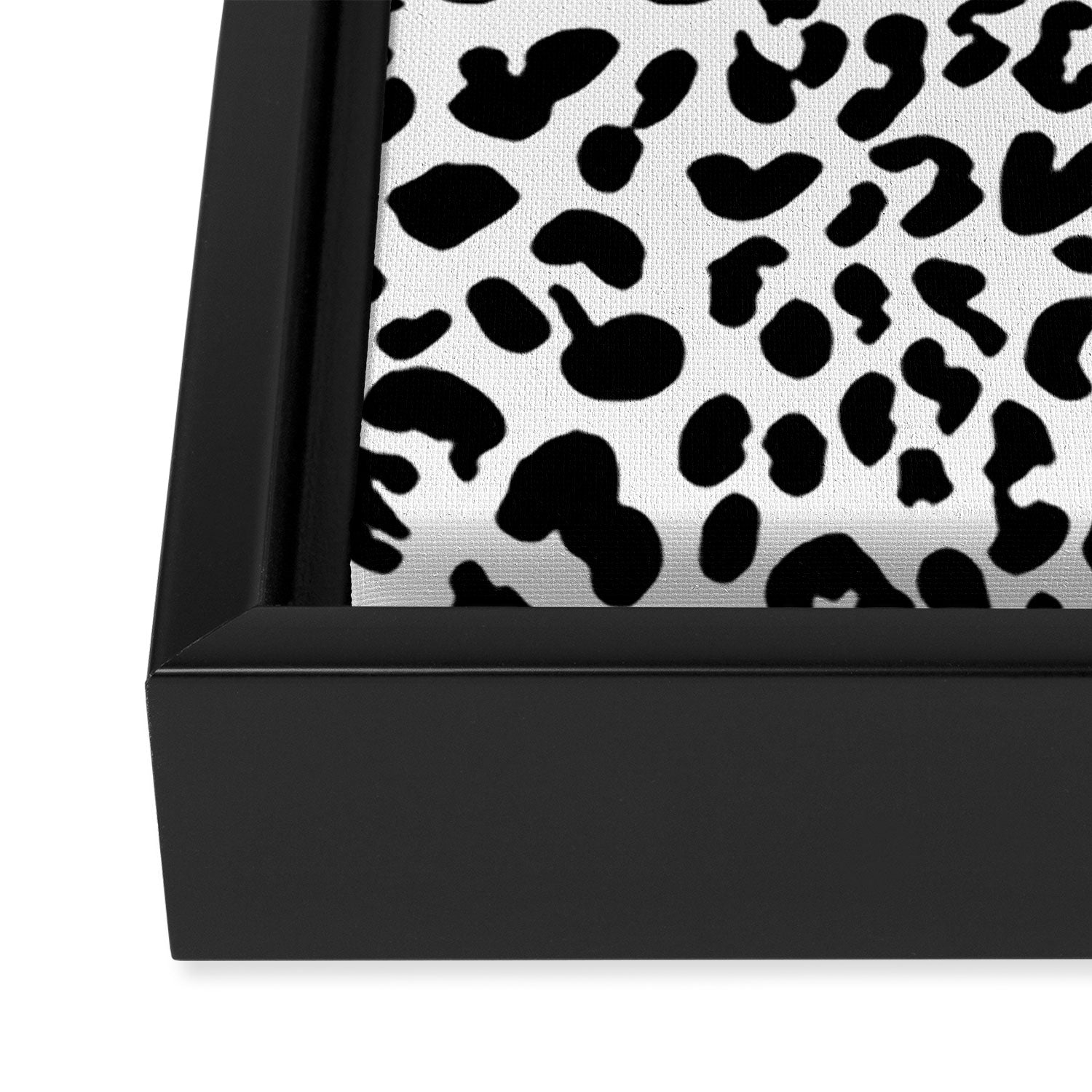 Black & White Leopard Skin Framed Canvas Print Gallery Image 3