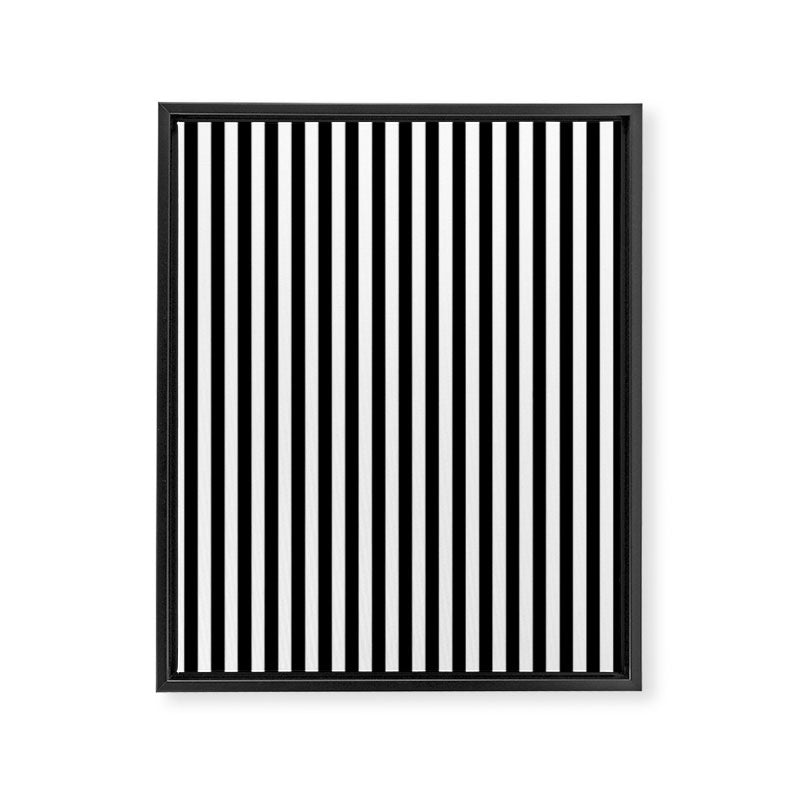 Black & White Stripe Framed Canvas Print Gallery Image 8