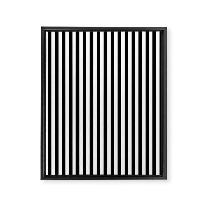 Black & White Stripe Framed Canvas Print Gallery Image 1