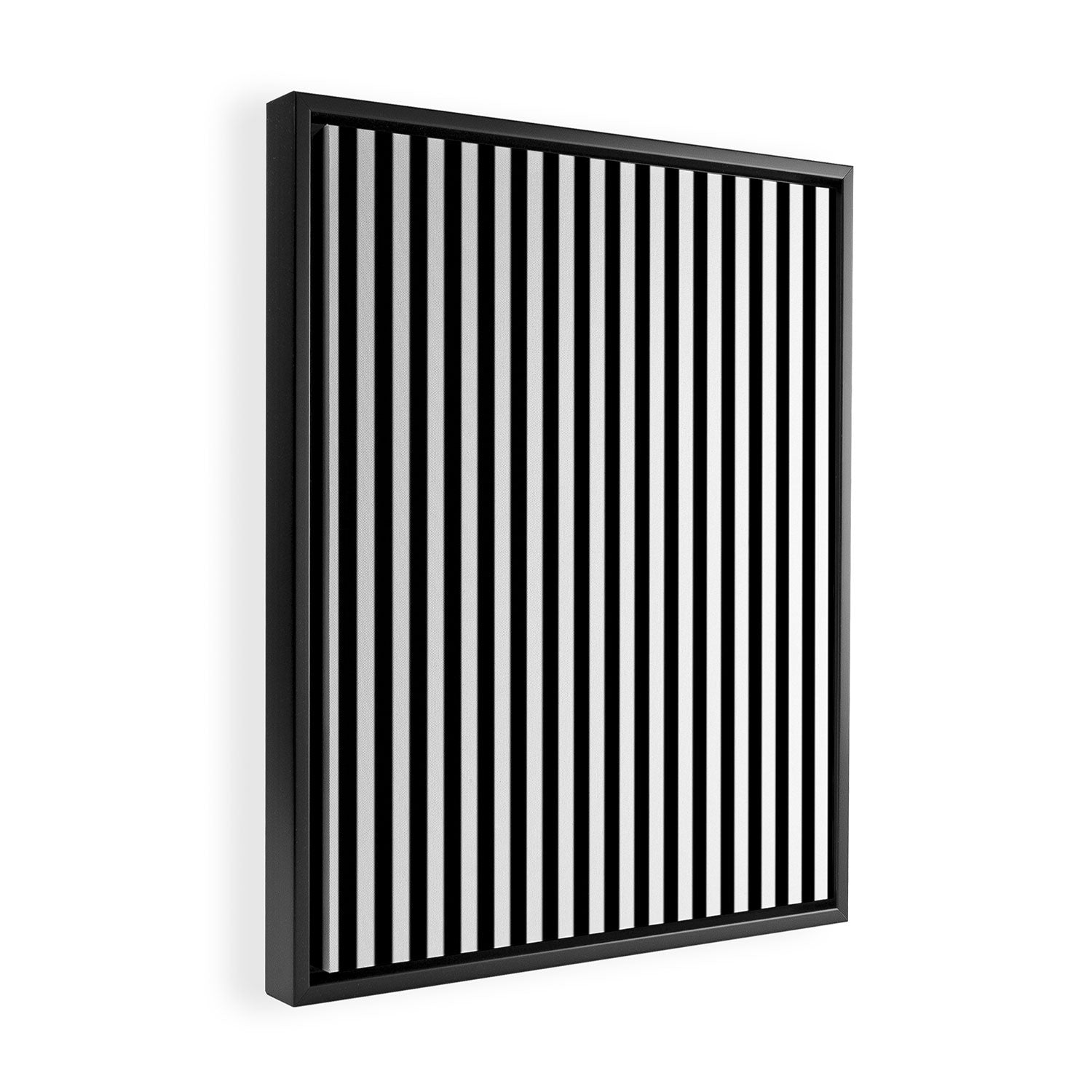 Black & White Stripe Framed Canvas Print Gallery Image 2