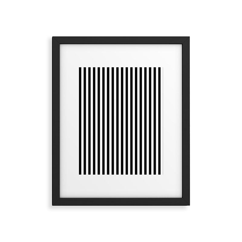 Black & White Stripe Framed Art Print Gallery Image 6