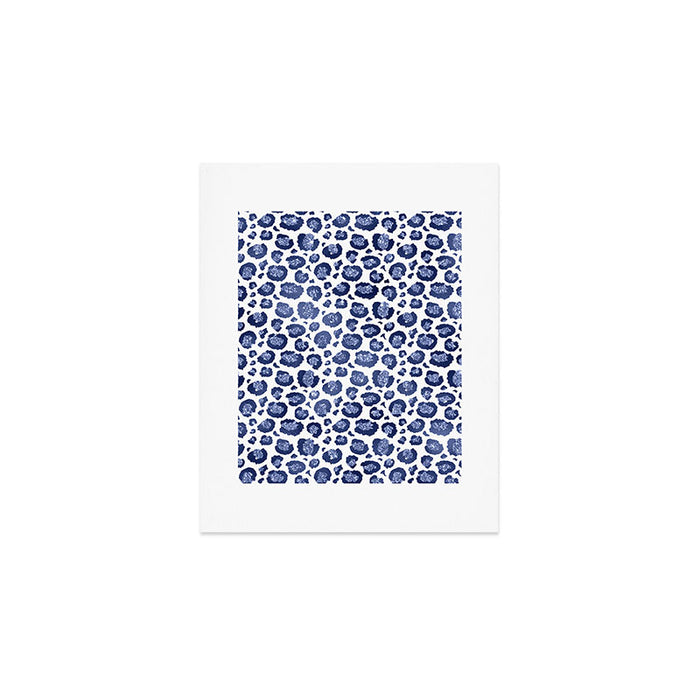 Blue & White Leopard Print  Art Print Gallery Image 1