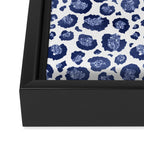 Blue & White Leopard Print  Framed Canvas Print Gallery Image 3