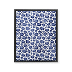 Blue & White Leopard Print  Framed Canvas Print Gallery Image 8