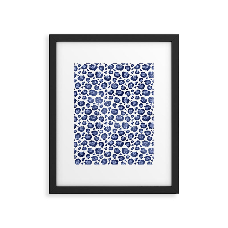 Blue & White Leopard Print  Framed Art Print Gallery Image 6